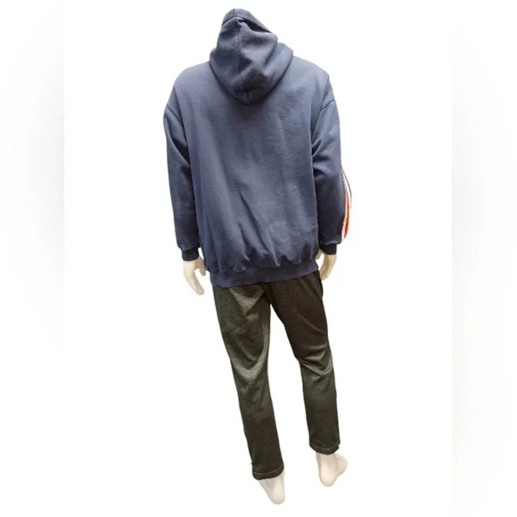 Maurice Malone L/S Blue Hooded Sweat Shirt GUC Vintage Size XXL - Picture 6 of 12